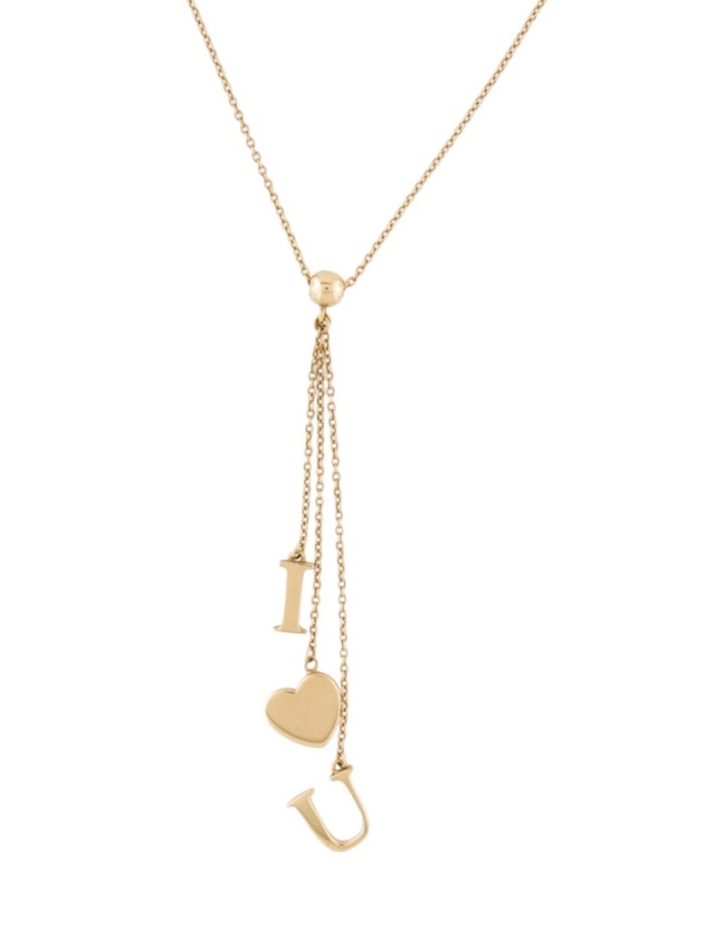 Tiffany & Co. 18K Yellow Gold “I Love You” Lariat Necklace | Rare Retired